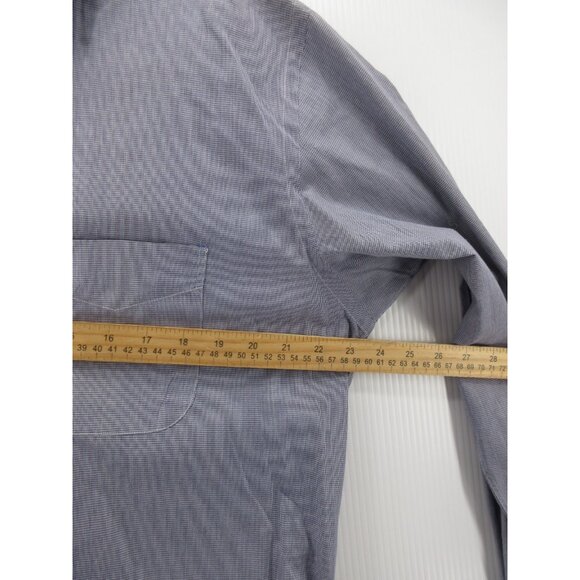 VINTAGE Paul Stuart Shirt 16 Button Up Micro Houndstooth Large USA - Picture 5 of 10